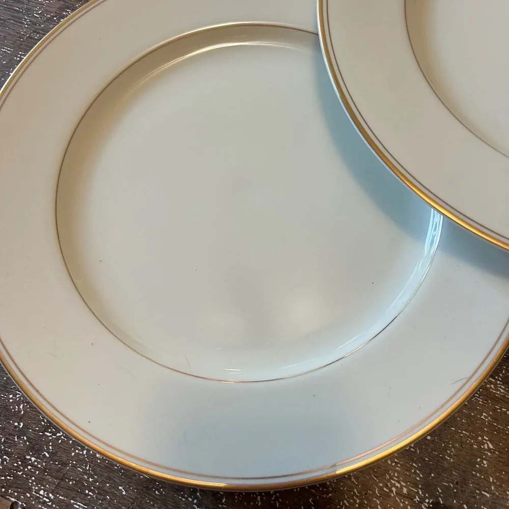 Mikasa Trousdale L2801 Ivory China Gold Trim Dinner Plates Set of 5 Japan